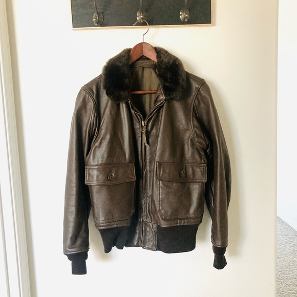 Jackets & Coats Rare Top Gun Leather Bomber Jacket Vintage 197s G1 Fighter Military Usn Navy